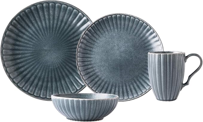 Porcelain Dinnerware Sets Retro Style Three-Dimensional Relief Cereals Bowls And Steak Plates Sets | 22 Pieces Ceramics Dinner Combination Set With Mug