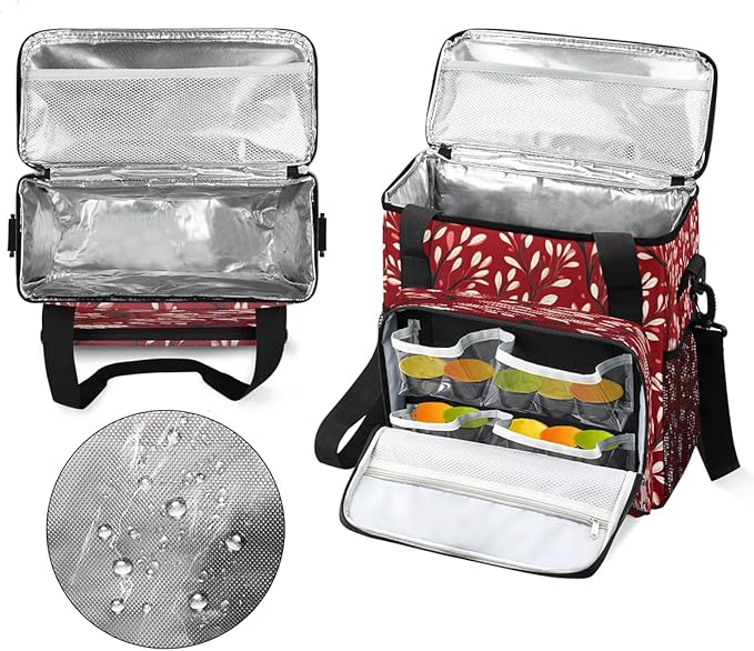 Leaves Printed Coffee Maker Carrying Bag Compatible with K-Mini or K-Mini Plus Portable Single Cup Coffee Maker Case with Pockets for K Cup Pods