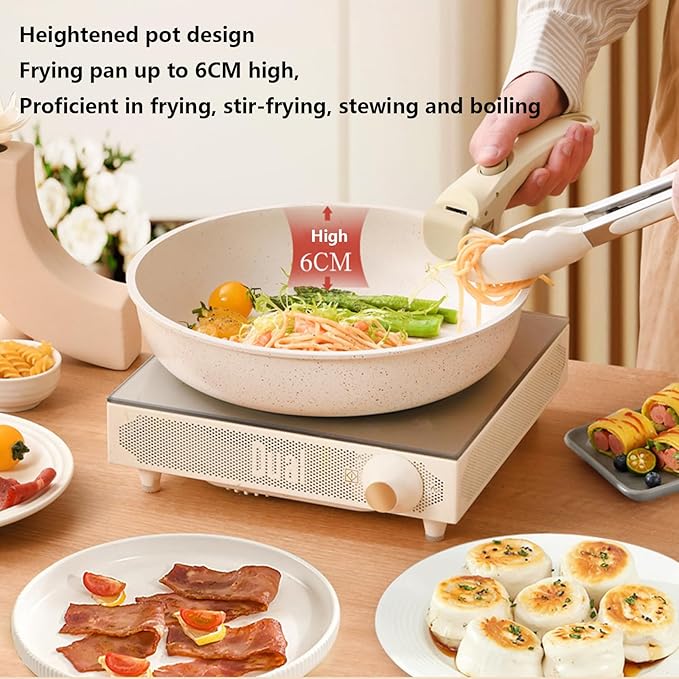 Pots and Pans Set Non Stick Dishwasher Safe with Lids Induction Kitchen Cookware Nonstick Cooking Set with Removable Handle Stain &amp Scratch-Resistant PFAS/PFOA Free12 Pieces
