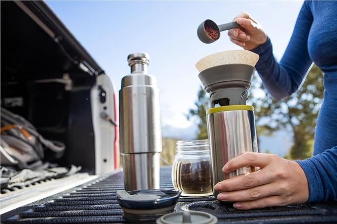 Portable Drip Coffee Maker with 10 Cone Paper Filter Stainless Steel Pour Over Coffee Brewer