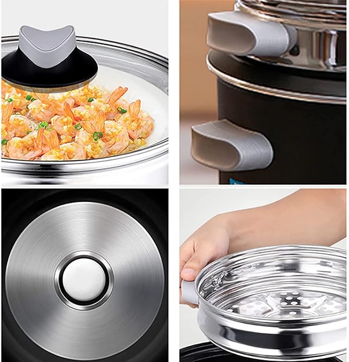 Rice Cooker with Steamer Non-Stick Inner Pot Intelligent Insulation Make Rice &amp Steam Healthy Food &amp Vegetables(5L) ()