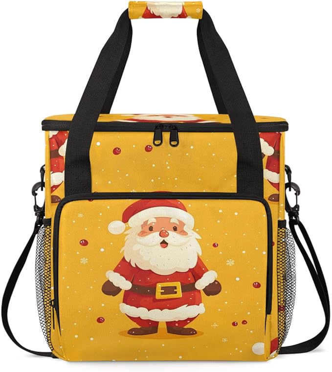 Cute Santa Claus Coffee Maker Carrying Bag Magical Santa Claus Travel Storage Bag Compatible with K-Mini or K-Mini Plus Single Serve Coffee Brewer Carrying Case with Pockets &amp Shoulder Strap