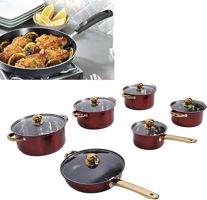 Cookware Set Thickened Stainless Steel Pan Set Multifunctional Cookware Set with Frying Pans Milk Pans Saucepans for Kitchen Cooking