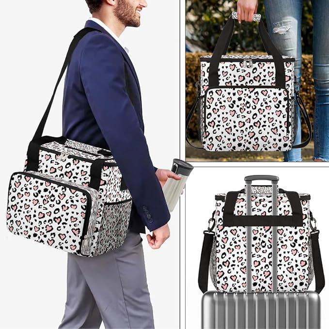 Animal Skin Cattle Coffee Maker Carring Bag Travel Carrying Storage Tote Bag Compatible with Keurig K-Mini or K-Mini Plus Portable Single Serve Coffee Brewer Case with Pockets for K-cup Pods