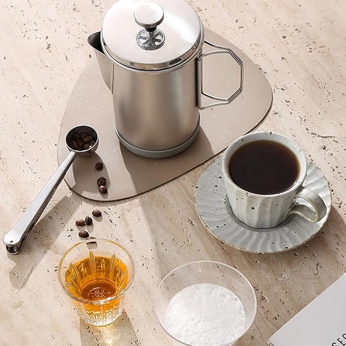 Yosoo Stainless Steel French Press Coffee Maker Portable Hand Brewed Coffee Press Teapot 1000ml Capacity Lightweight for Camping Travel Office Use (Silver)