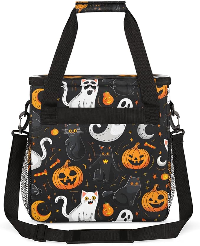 Gothic Pumpkin Coffee Maker Carrying Bag Abstract Pumpkin Travel Storage Bag Compatible with K-Mini or K-Mini Plus Single Serve Coffee Brewer Carrying Case with Multiple Pockets &amp Shoulder Strap