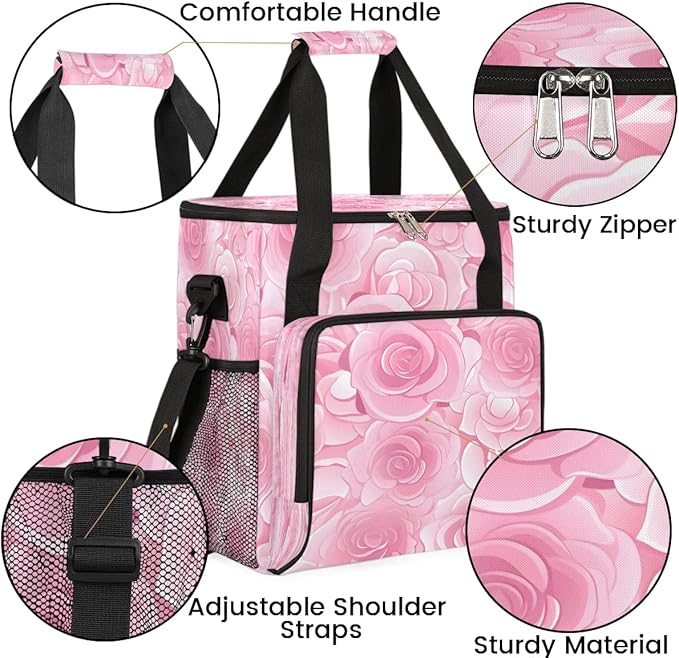 Rose Coffee Maker Carrying Bag for Keurig K-Mini or K-Mini Plus Storage Portable Coffee Maker Travel Bag