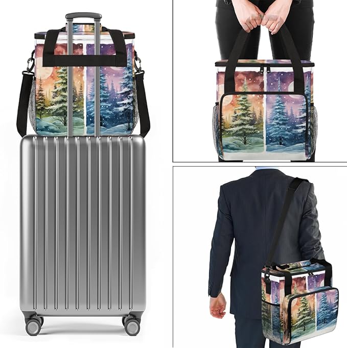 Abstract Tree Coffee Maker Carrying Bag Bright Tree Travel Storage Bag Compatible with K-Mini or K-Mini Plus Single Serve Coffee Brewer Carrying Case with Multiple Pockets &amp Shoulder Strap