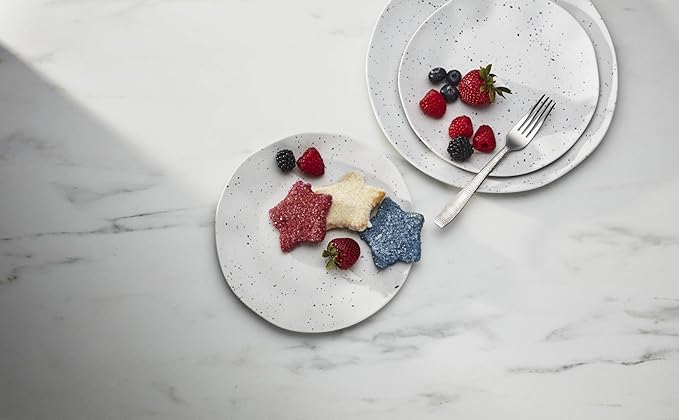 Oneida 895951 Terrazzo Melamine Cream 12 Piece Dinnerware Set Lightweight Melamine Material