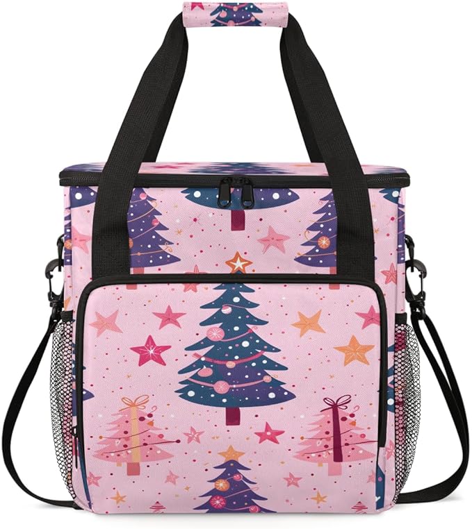 Fantastic Xmas Tree Coffee Maker Carrying Bag Portable Travel Storage Tote Bag Compatible with K-Mini or K-Mini Plus Single Serve Coffee Brewer Carrying Case with Multiple Pockets &amp Shoulder Str