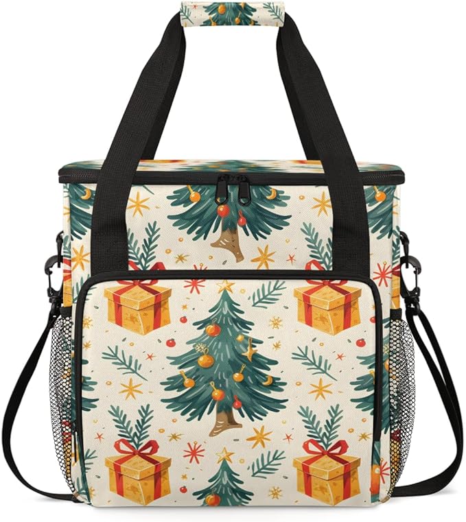 Christmas Festivals Coffee Maker Carrying Bag Dreamy Tree Travel Storage Bag Compatible with K-Mini or K-Mini Plus Single Serve Coffee Brewer Carrying Case with Multiple Pockets &amp Shoulder Strap
