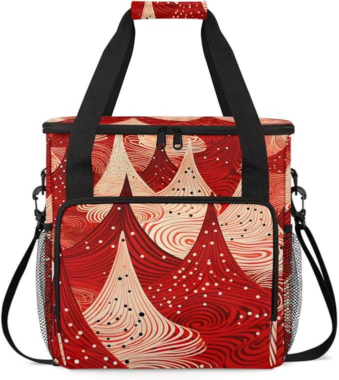 Mystical Christmas Tree Coffee Maker Carrying Bag Travel Storage Bag Compatible with K-Mini or K-Mini Plus Single Serve Coffee Brewer Carrying Case with Multiple Pockets &amp Shoulder Strap