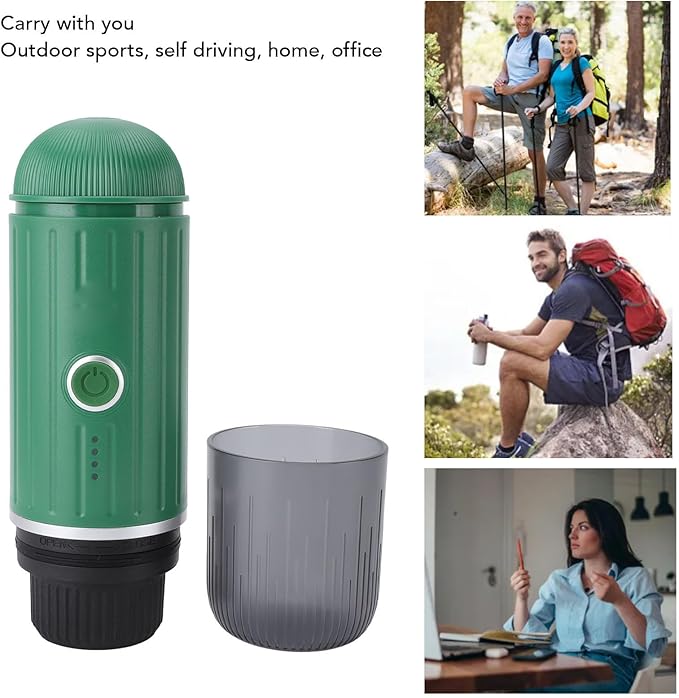 Portable Electric Coffee MachinePortable Electric Coffee MakerTravel Coffee MakerCar Coffee MakerSelf Heating Electric Coffee MakerCamping Coffee Maker (Green)