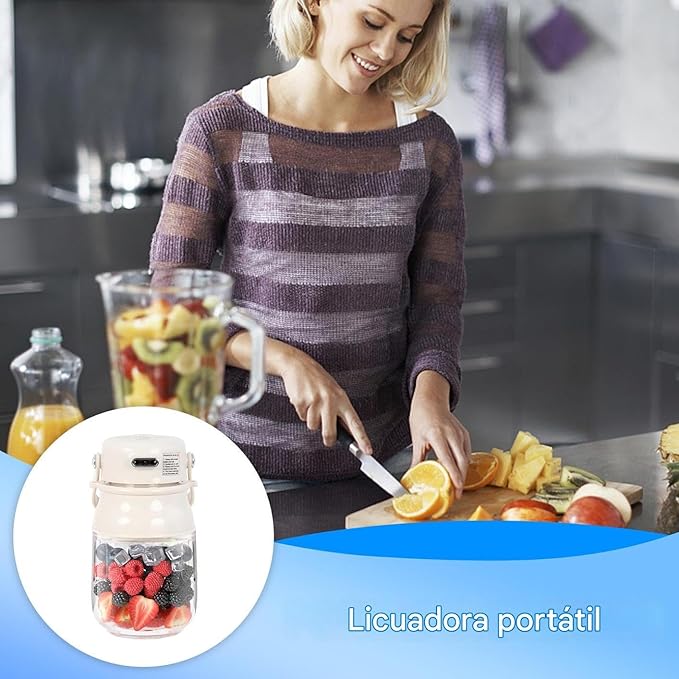 Rechargeable Portable Blender - Sturdy Versatile Small Glass with Jar Personal Mixer for Kitchen Travel Fruits | Multipurpose Outdoor Indoor Utility Ergonomic
