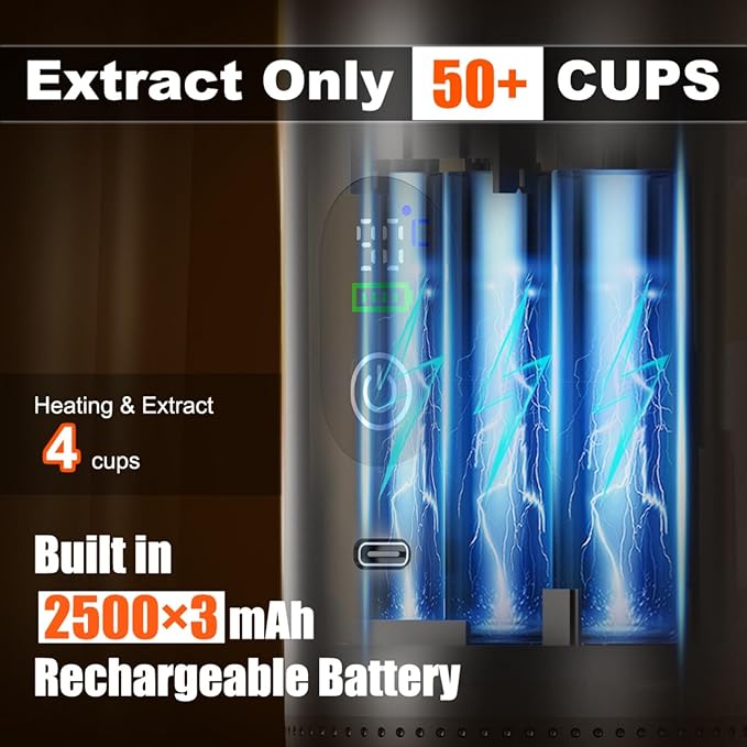 Portable Capsule Electric Coffee Machine 20Bar Espresso Small Coffee Maker for Home Use with Capsules and Powder for Camping/Office/Travel Fast Heating (white)