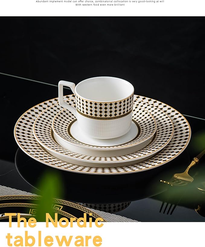 bone china dinnerware set tableware set dinner plate set round plates cups and plates sets for kitchen 24-piece dish set for 6 kitchen dishes set for housewarmingpartydinner