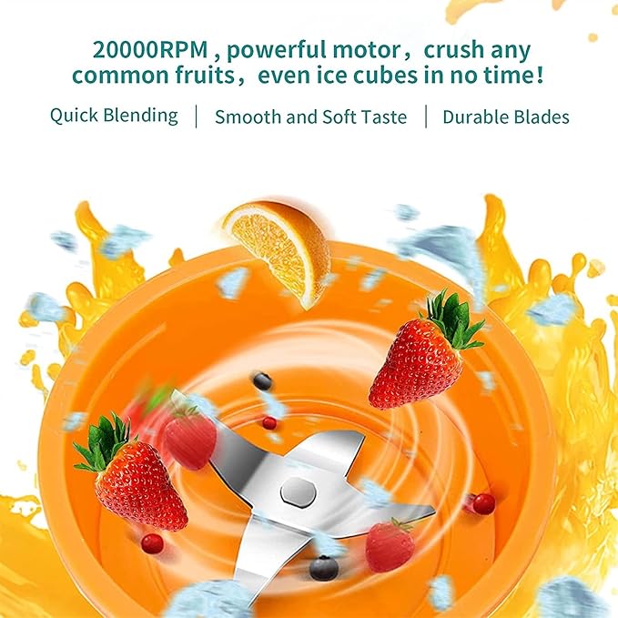 Smoothie Blender Personal Blender for Shakes and Smoothies 80W Single Serve Portable Blender with 2 BPA-Free 15Oz Travel Bottles