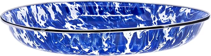 Golden Rabbit Enamelware 12-piece Dinnerware Set Cobalt Swirl