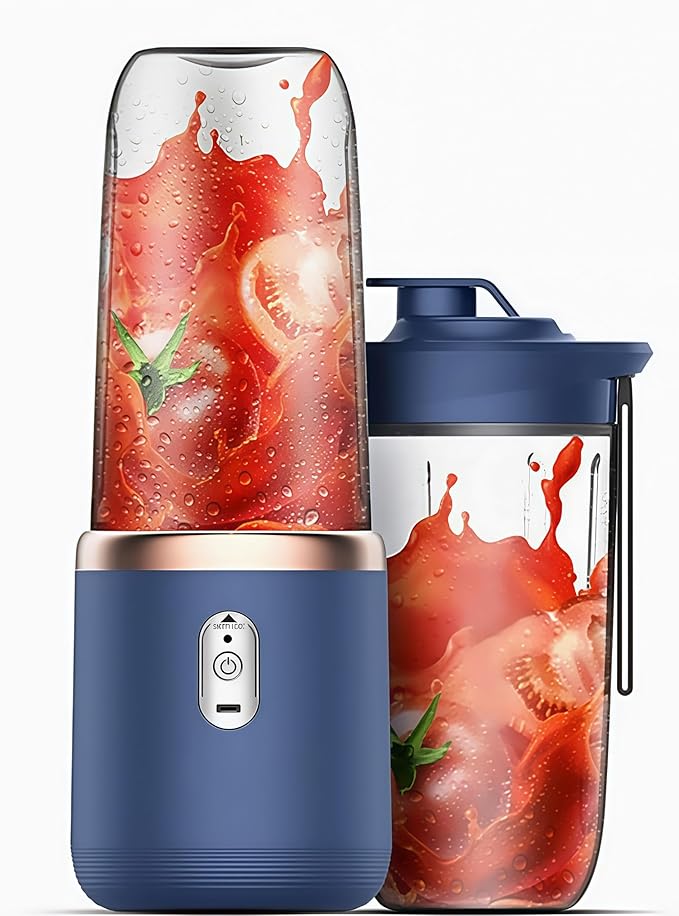 Portable Blender with Rechargeable Battery 400ML Mini Multifunctional Wireless Electric Juice Blender Travel Cup Ideal for Dorm Office Gym Home Use