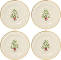 Lenox 897744 Holiday Tree Accent Plates Service For 4 Christmas Dishes Dinnerware Set