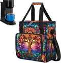 Tree Of Life Ethnic Painting Coffee Maker Carrying Bag Coffee Machine Travel Storage Bag Compatible with K-Mini or K-Mini Plus Portable Single Serve Coffees Brewer Case with Pockets for K-Cup Pods