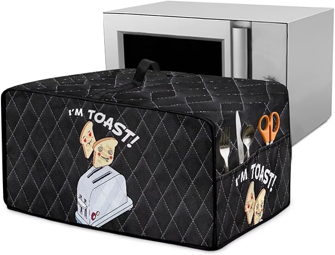 Doojoayie Small Appliance Cover 4 Slice Toaster Dust Protection Cover Bread Machine Protector Gift for Mother Wife Women Cook  Little Toaster Peolple  Print