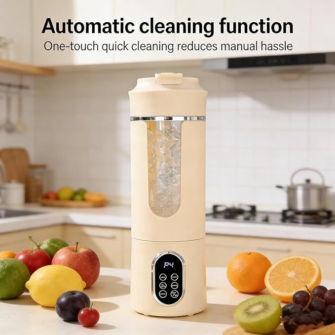 Wireless Portable Blender Personal Juicer 530ml Cordless with 50W Motor for Smoothies &amp Shakes Quick Rinse Mode USB Fast Charging Personal Blender for Travel Home Office (green)