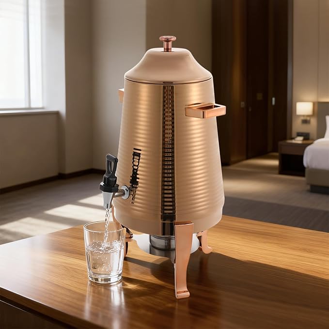 Coffee Urn With Fuel Holder 3.43 Gallon/13L Stainless Steel Beverage Dispensers for Coffee Tea Milk Juice Water Hot Drink Dispenser with Stand Chafer Urn with Spigot for Parties Catering