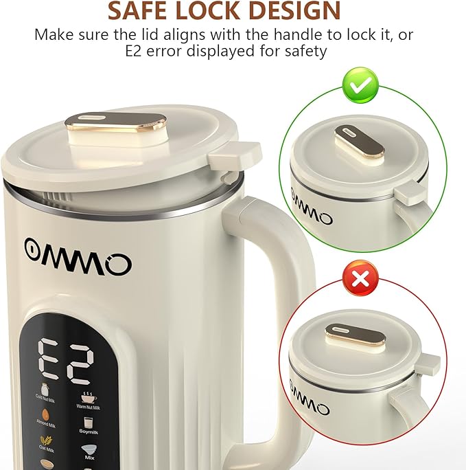 OMMO 10 in 1 Nut Milk Maker Blender 35oz Soy Milk Maker with Large Screen/10 Blades for Hot/Cold Almond Oat Soybean Milk Maker 12 Hours Timer/Self-Cleaning Includes Recipe Book-Accessories