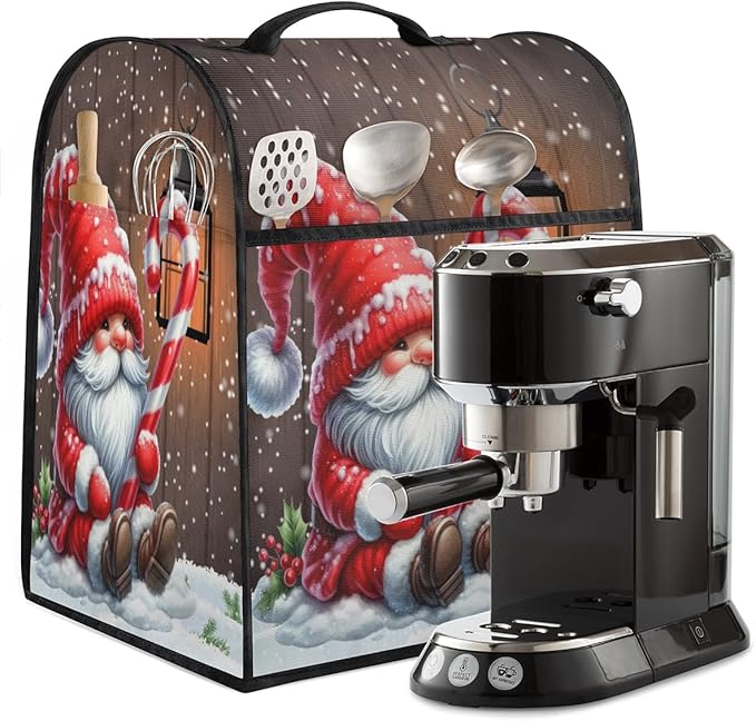 Kitchen Aid Mixer Cover Christmas Dwarf Hat Snowflakes Stand Mixer Cover Compatible with 6-8 Quarts Stand Mixers Dust Covers with Zipper Pocket Foldable Washable Kitchen Aid Organizer Bag