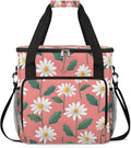Foral Daisy Printed Coffee Maker Carrying Bag for Keurig K-Mini or K-Mini Plus Storage Portable Coffee Maker Travel Bag