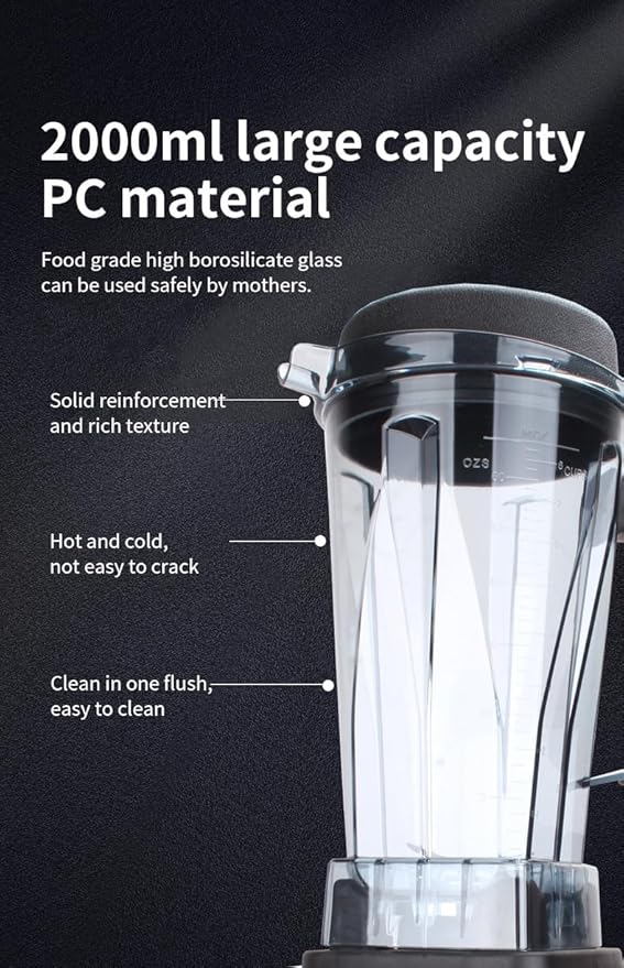 High Speed Blender with 8 Leaf Blade 1200W Professional Countertop Blender for Smoothies Milkshakes Soy Milk Fruits and Vegetables 1.75L Glass Jar Stainless Steel White
