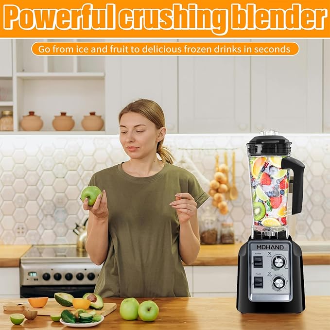 Professional Blender for Smoothies Powerful 1400W Smoothie Blender 68oz Large Capacity with 2 To-Go Cups 6 Stainless Steel Blades Kitchen Blenders for Smoothies Ice Crushing &amp Frozen Fruit