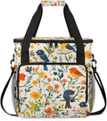 Birds Floral Coffee Maker Carrying Bag Portable Travel Storage Tote Bag Compatible with K-Mini or K-Mini Plus Single Serve Coffee Brewer Carrying Case with Multiple Pockets &amp Shoulder Strap