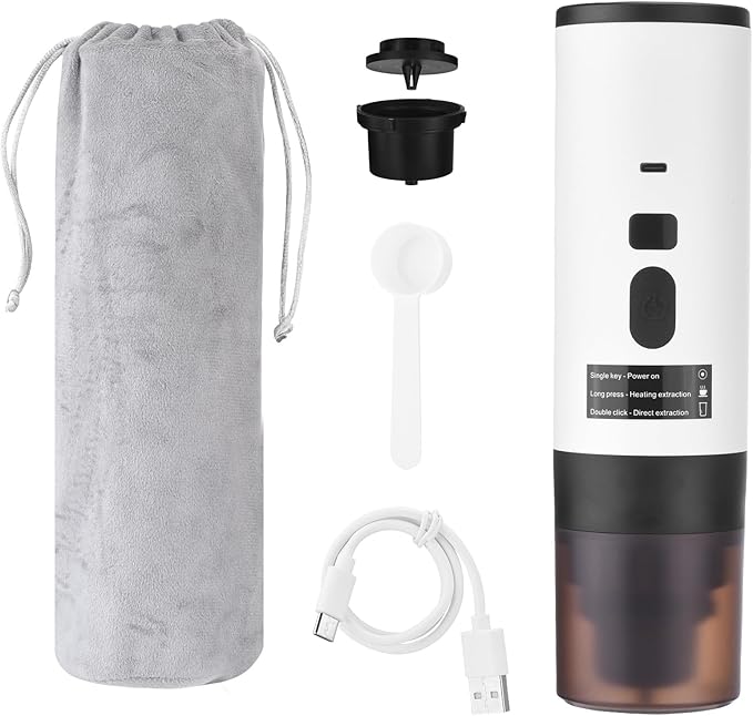 Zerodis Coffee Makers Compact Maker with 15Bar Pressure Digital Display for Travel and Office Use Portable Coffee Maker