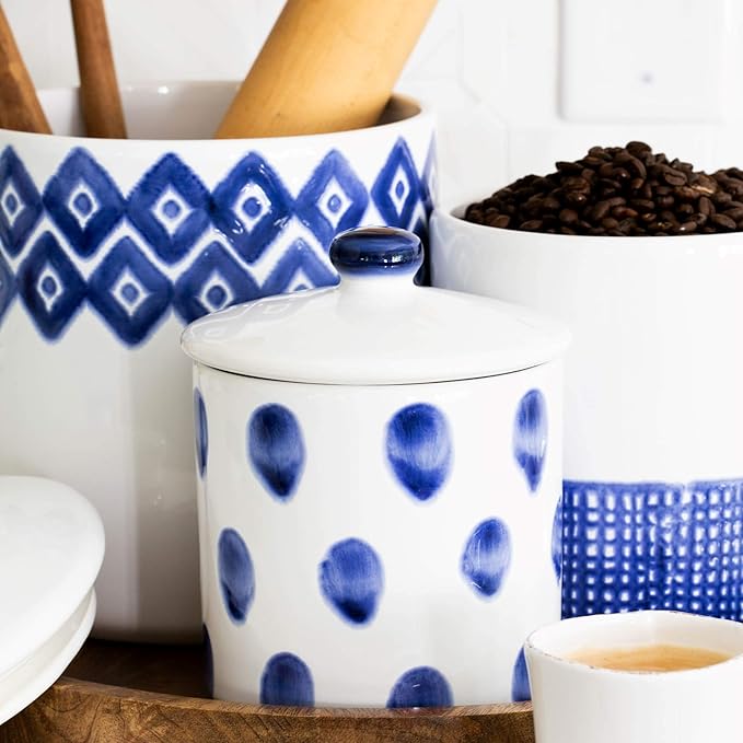 VIETRI Santorini Geo Medium Canister