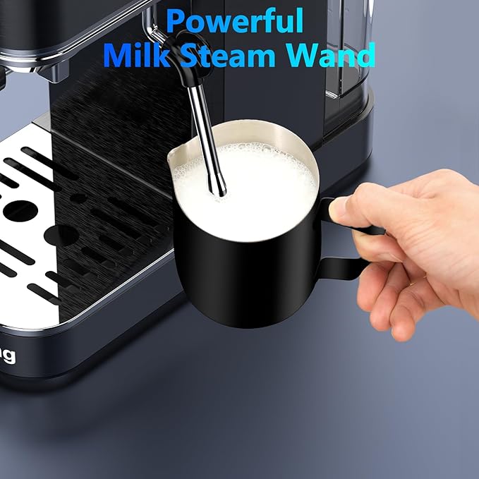 Espresso Machine 20 BarTouch Screen Espresso Maker with Steam Milk FrotherStainless Steel Expresso Coffee Machine for Cappuccino Latte Cold Brew1350W Fast Heat Up SystemBlack