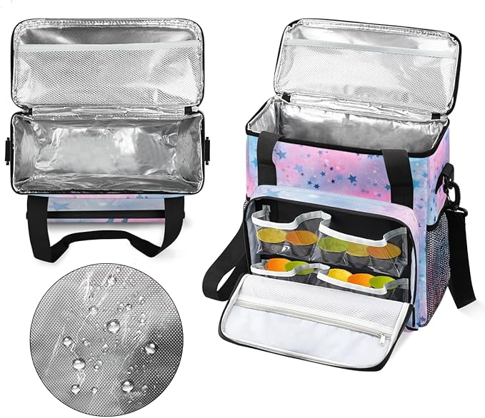 Glitter Coffee Maker Carrying Bag Blue Star Portable Travel Storage Tote Bag Compatible with K-Mini or K-Mini Plus Single Serve Coffee Brewer Carrying Case with Multiple Pockets &amp Shoulder Strap
