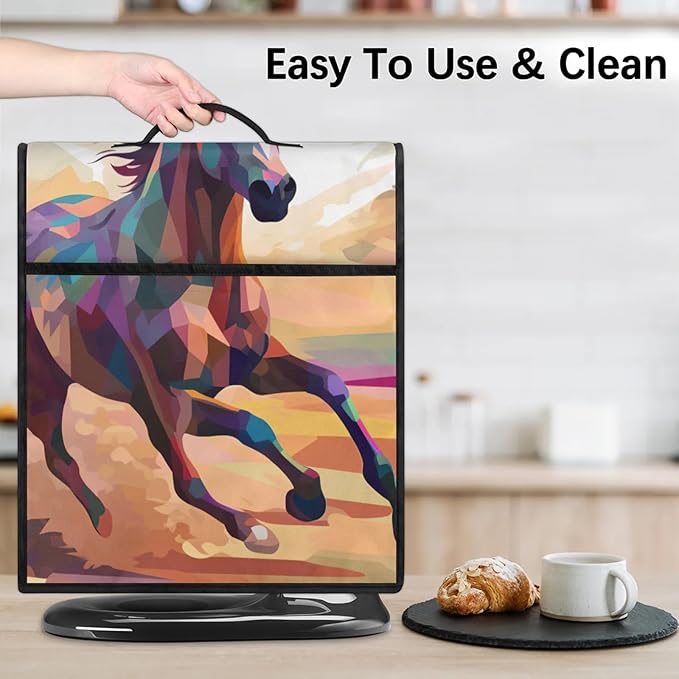cfpolar Kitchen Aid Mixer Cover Compatible with 6-8 Quarts Painted Animal Horse Stand Mixer Cover Kitchen Aid Mixers Accessories Appliance Organizer Bag Dust Covers with Zipper Pocket