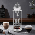 Iced Coffee Cold Brew Drip Tower 600ML Ice Coffee Machine Cold Brew Dripper Iced Coffee Brewer Maker For home &amp office use (Silver)