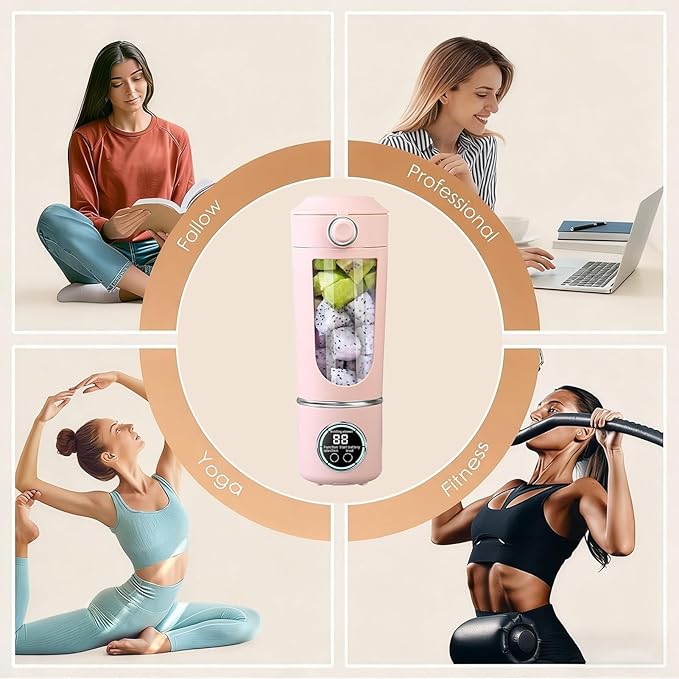 Portable USB Juicer – 700ml Rechargeable Blender Cup With High Speed Motor | Personal Maker For Protein Shakes Fresh Fruit Juice Veggie Drinks And On The Go Blending