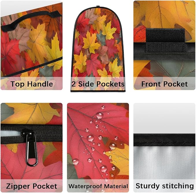 cfpolar Kitchen Aid Mixer Cover Compatible with 6-8 Quarts Fall Autumn Stand Mixer Cover Kitchen Aid Mixers Accessories Appliance Organizer Bag Dust Covers with Zipper Pocket