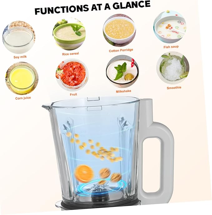 Mikinona 110v High-speed Electric Food Blender for Smoothies and Juices Non-stick Countertop Blender with Self-cleaning Function and Low-noise Operation for Family Meal Prep