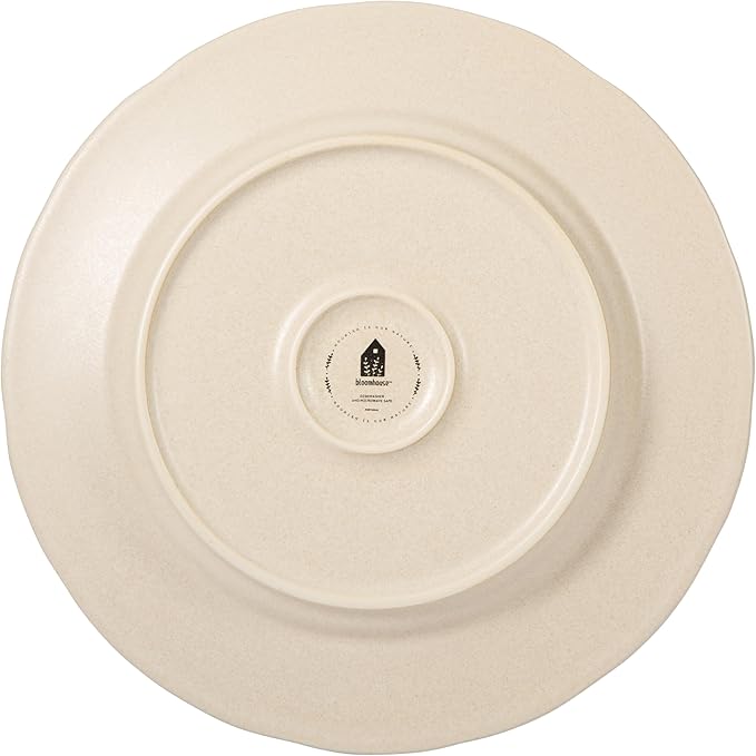 Bloomhouse - 2 Time Oprah's Favorite Things - Made in Portugal Hand Painted Dinnerware Set - Porto Petals 12 Piece (Service for 4) Floral Plates and Bowls Set - Lilly Cream