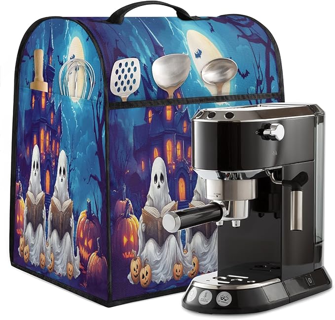 cfpolar Kitchen Aid Mixer Cover Compatible with 6-8 Quarts Pumpkin Ghosts Castle Stand Mixer Cover Kitchen Aid Mixers Accessories Appliance Organizer Bag Dust Covers with Zipper Pocket