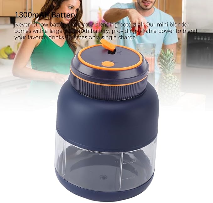 Dpofirs Personal Blender Rechargeable Handheld Fruit Mixer Leakproof High Speed Self for Smoothies Shakes Juices (Blue)