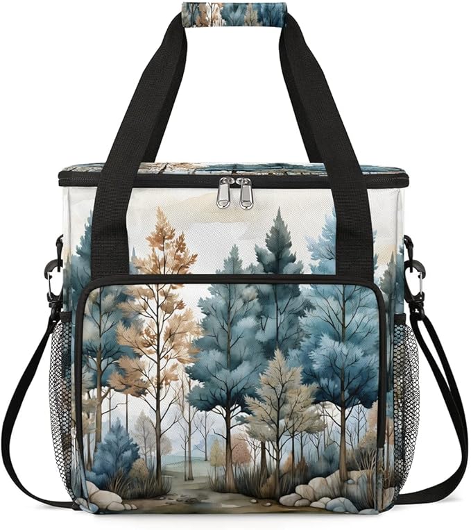 Rustic Tree Coffee Maker Carrying Bag Compatible with K-Mini or K-Mini Plus Portable Single Cup Coffee Maker Case with Pockets for K Cup Pods