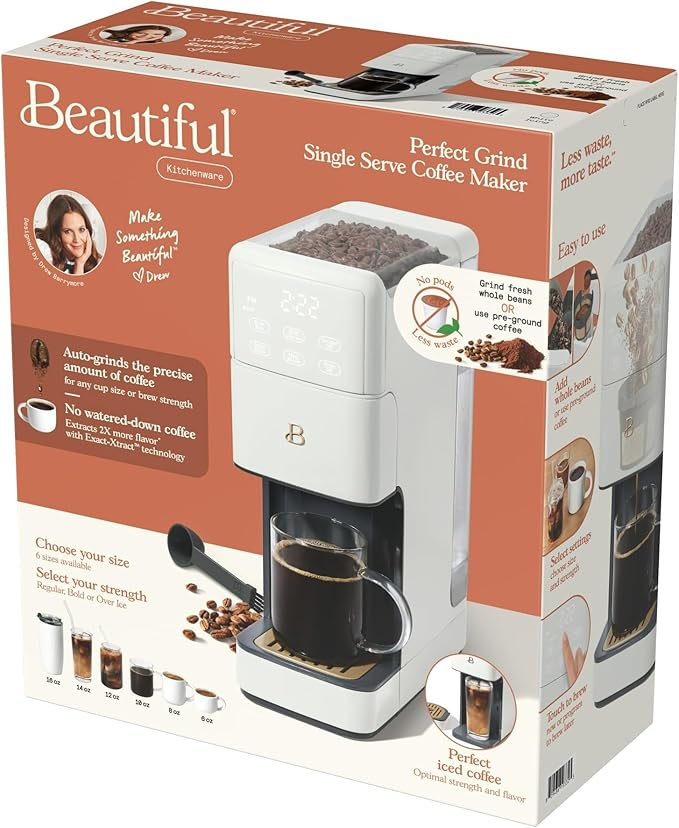Single-Serve Coffee Maker with Built-in Burr Grinder | Programmable Grind &amp Brew Coffee Machine | 6 Cup Sizes 3 Strength Settings | 64 oz Reservoir &amp Exact-Xtract Technology