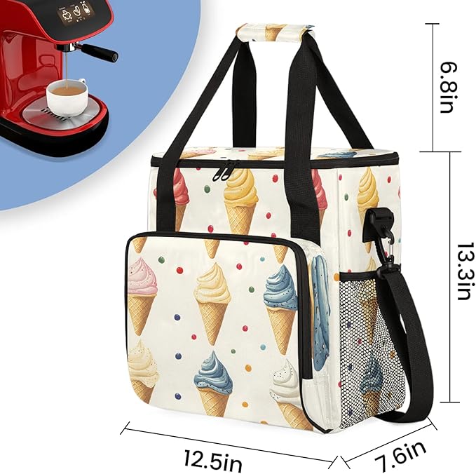 Ice Cream Coffee Maker Travel Bag Food Insulated Grocery Bag Travel Picnic Leakproof Cooler Bags With Shoulder Strap