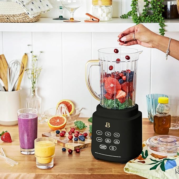 B- PowerExact Blender System High-Performance Blender with Multiple Speed Settings Powerful Motor Durable Blades &amp Large Capacity Jar Ideal for Smoothies (Black Sesame)